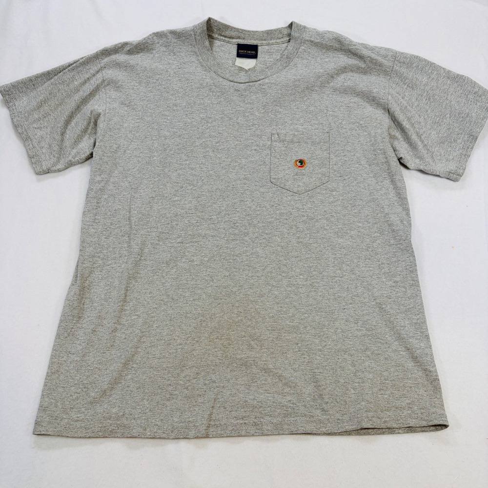 Duck Head Mens L Gray Heather Pocket T-Shirt Embroidered Logo Short Sleeve